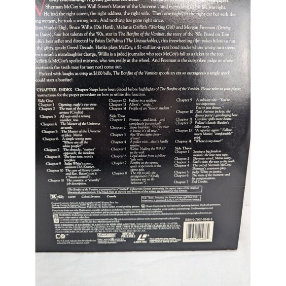The Bonfire Of The Vanities Laser Discs Warner Home Video 1991 - Picture 9 of 10